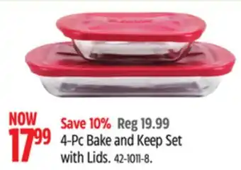 Canadian Tire Anchor Hocking 4-Pc Bake and Keep Set with Lids offer