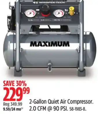 Canadian Tire MAXIMUM 2-Gallon Quiet Air Compressor offer