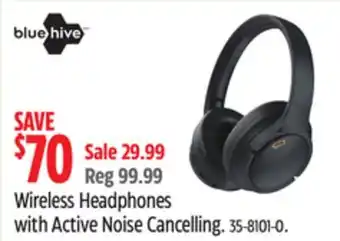 Canadian Tire Bluehive Wireless Headphones with Active Noise Cancelling offer