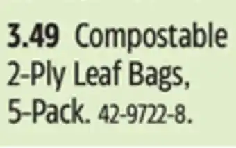 Canadian Tire Compostable 2-Ply Leaf Bags, 5-Pack offer