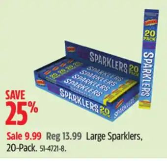Canadian Tire Kaboom Large Sparklers, 20-Pack offer