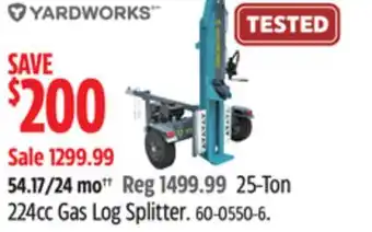 Canadian Tire Yardworks 25-Ton 224cc Gas Log Splitter offer