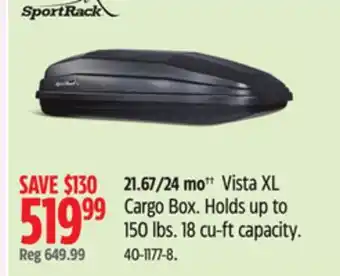 Canadian Tire SportRack Vista XL Cargo Box offer