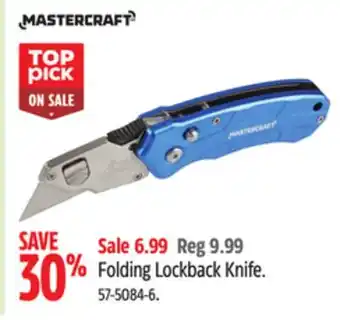 Canadian Tire Mastercraft Folding Lockback Knife offer
