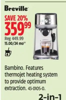 Canadian Tire Breville Bambino offer