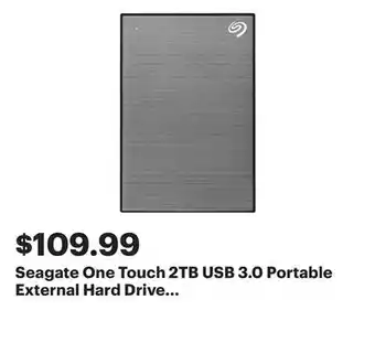 Best Buy Seagate One Touch 2TB USB 3.0 Portable External Hard Drive (STKY2000404) - Space Grey offer