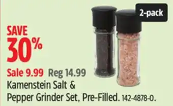 Canadian Tire Kamenstein Salt & Pepper Grinder Set, Pre-Filled offer