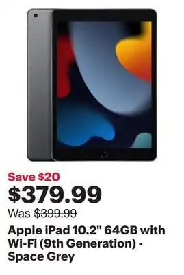 Best Buy Apple iPad 10.2 64GB with Wi-Fi (9th Generation) - Space Grey offer