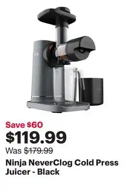 Best Buy Ninja NeverClog Cold Press Juicer - Black offer