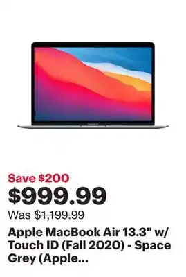 Best Buy Apple MacBook Air 13.3 w/ Touch ID (Fall 2020) - Space Grey (Apple M1 Chip / 256GB SSD / 8GB RAM) - En offer