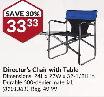 Princess Auto Director's Chair with Table offer