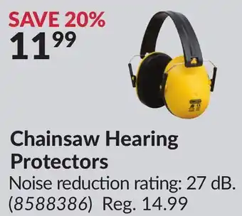 Princess Auto Chainsaw Hearing Protectors offer