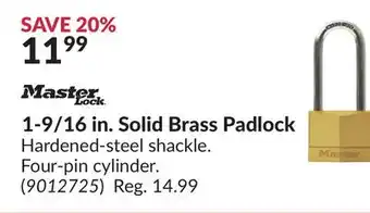 Princess Auto 1-9/16 in. Solid Brass Padlock offer
