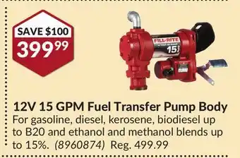 Princess Auto 12V 15 GPM Fuel Transfer Pump Body offer