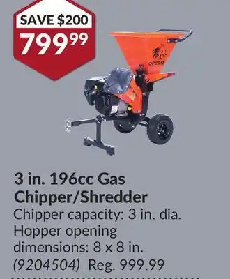 Princess Auto 3 in. 196cc Gas Chipper/Shredder offer