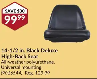 Princess Auto 14-1/2 in. Black Deluxe High-Back Seat offer