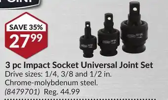 Princess Auto 3 pc Impact Socket Universal Joint Set offer