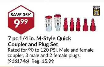 Princess Auto 7 pc 1/4 in. M-Style Quick Coupler and Plug Set offer