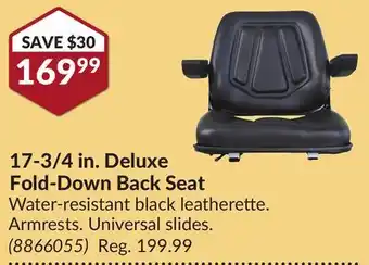 Princess Auto 17-3/4 in. Deluxe Fold-Down Back Seat offer