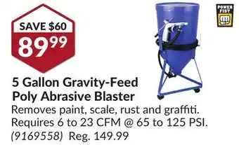 Princess Auto 5 Gallon Gravity-Feed Poly Abrasive Blaster offer