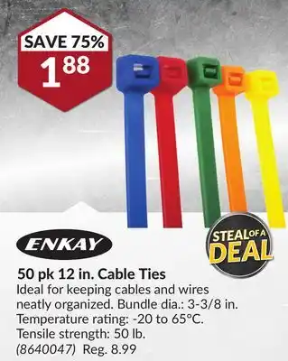 Princess Auto 50 pk 12 in. Cable Ties offer