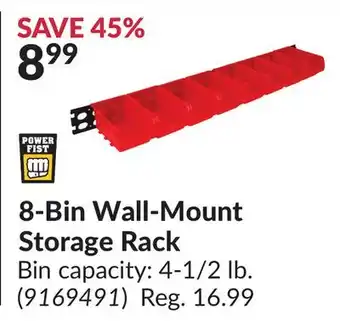 Princess Auto 8-Bin Wall-Mount Storage Rack offer