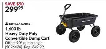 Princess Auto 1,600 lb Heavy Duty Poly Convertible Dump Cart offer