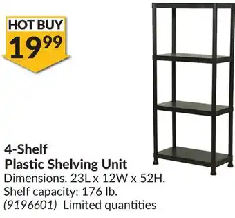 Princess Auto 4-Shelf Plastic Shelving Unit offer