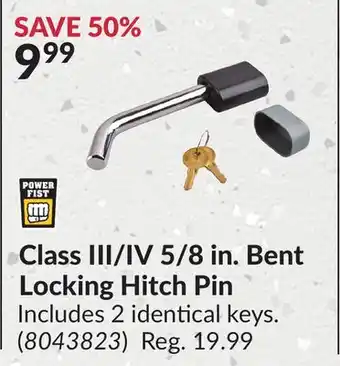Princess Auto Class III/IV 5/8 in. Bent Locking Hitch Pin offer