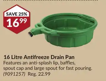 Princess Auto 16 Litre Antifreeze Drain Pan offer
