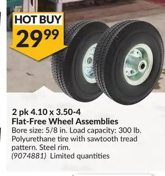 Princess Auto 2 pk 4.10 x 3.50-4 Flat-Free Wheel Assemblies offer