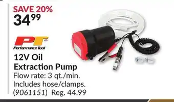 Princess Auto 12V Oil Extraction Pump offer