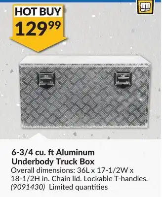 Princess Auto 6-3/4 cu. ft Aluminum Underbody Truck Box offer
