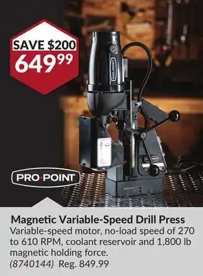 Princess Auto Magnetic Variable-Speed Drill Press offer
