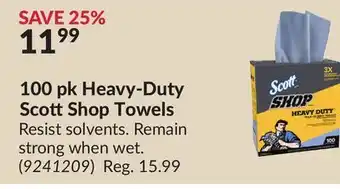 Princess Auto 100 pk Heavy-Duty Scott Shop Towels offer
