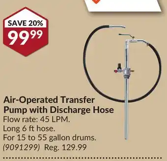 Princess Auto Air-Operated Transfer Pump with Discharge Hose offer