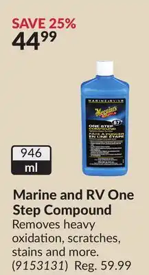 Princess Auto Marine and RV One Step Compound offer