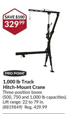 Princess Auto 1,000 lb Truck Hitch-Mount Crane offer