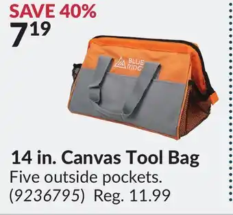 Princess Auto 14 in. Canvas Tool Bag offer