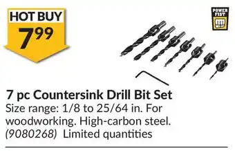 Princess Auto 7 pc Countersink Drill Bit Set offer