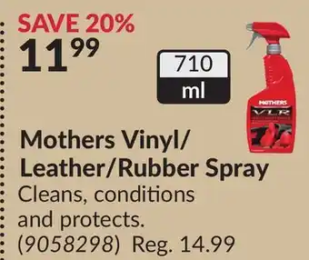 Princess Auto Mothers Vinyl/Leather/Rubber Spray offer