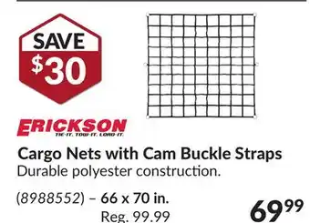 Princess Auto Cargo Nets with Cam Buckle Straps offer
