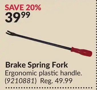 Princess Auto Brake Spring Fork offer