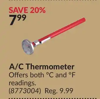 Princess Auto A/C Thermometer offer
