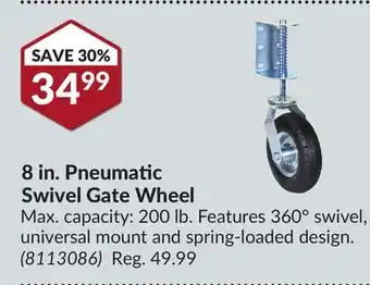 Princess Auto 8 in. Pneumatic Swivel Gate Wheel offer