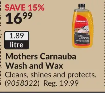 Princess Auto Mothers Carnauba Wash and Wax offer
