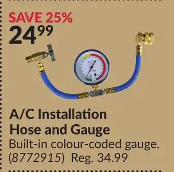 Princess Auto A/C Installation Hose and Gauge offer