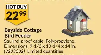 Princess Auto Bayside Cottage Bird Feeder offer