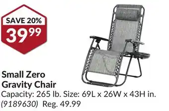 Princess Auto Small Zero Gravity Chair offer