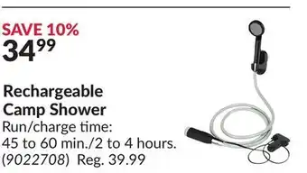Princess Auto Rechargeable Camp Shower offer